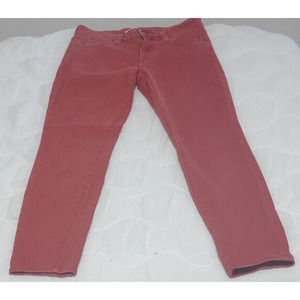 Vince Women’s Red Destroyed Crop Skinny Ankle Jeans Size 26x26.5 Made in USA